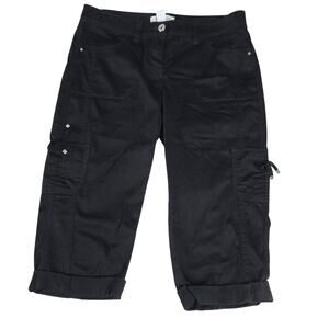 White House Black Market womens black capris Size 2 Office summer matrix